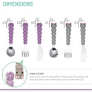 Melii - 6Pk Toddler & Kid Feeding Spoon Fork & Knife Set, Cat & Bulldog Image 2