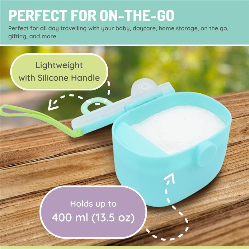 Melii - Baby Formula Storage Container with Integrated Scoop 400ml / 13.5oz Capacity, Blue Image 4