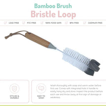 Melii - Bamboo Baby Bottle Brush with Bristles and Sponge Image 2