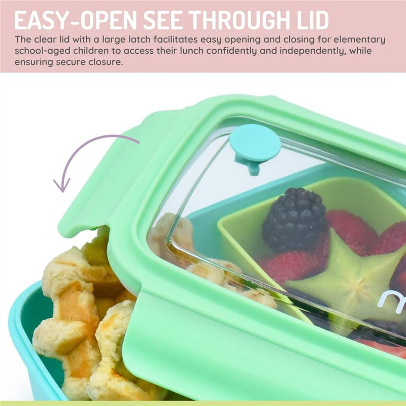 Melii - Bento Box with Removable Compartments, 800ml, Blue Mint Lime Image 5