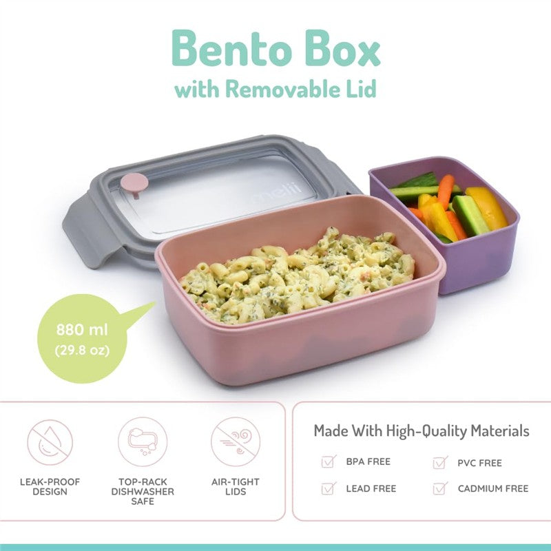 Melii - Bento Box with Removable Compartments, 800ml, Pink Purple Grey Image 3