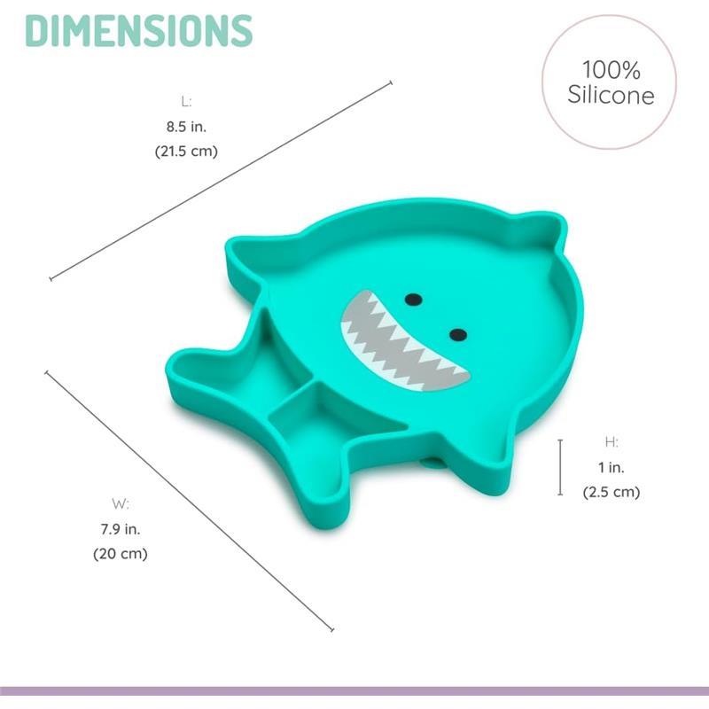 Melii - Divided Silicone Suction Plate, Shark Image 2