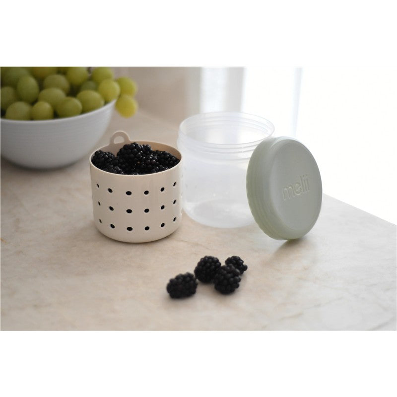 Melii Fruit Storage Container with Strainer - Sage & Ivory Image 3