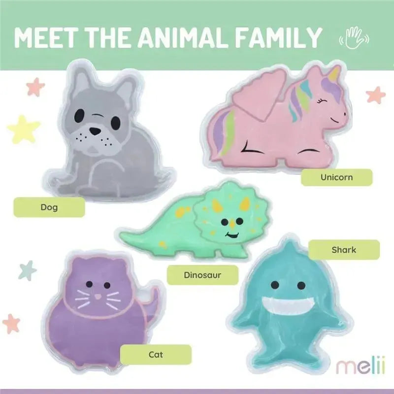Melii - Gel Ice Packs, 2 Pack, Keep Lunches and Snacks Cool, Reusable, Dino & Shark Image 3