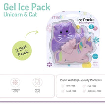 Melii - Gel Ice Packs, 2 Pack, Keep Lunches and Snacks Cool, Reusable, Unicorn & Cat Image 2