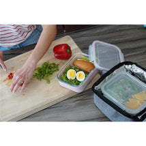 Melii - Glass Bento Box with Sleeve, Oven, Microwave, Freezer & Dishwasher safe, 25oz, Blue Image 2