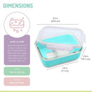 Melii - Glass Bento Box with Sleeve, Oven, Microwave, Freezer & Dishwasher safe, 25oz, Blue Image 3