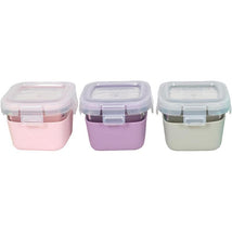 Melii - Glass Food Storage Containers with Silicone Sleeve, 5.4oz, Pink, Purple, Grey Image 1