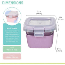 Melii - Glass Food Storage Containers with Silicone Sleeve, 5.4oz, Pink, Purple, Grey Image 2