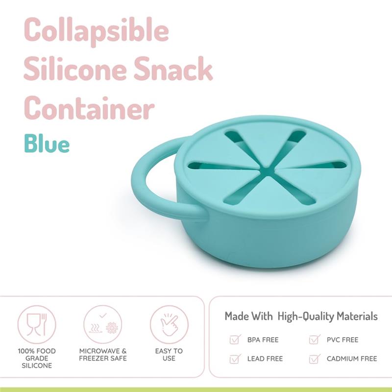 Melii - Silicone Collapsible Snack Container With Finger Trap, Blue Image 2