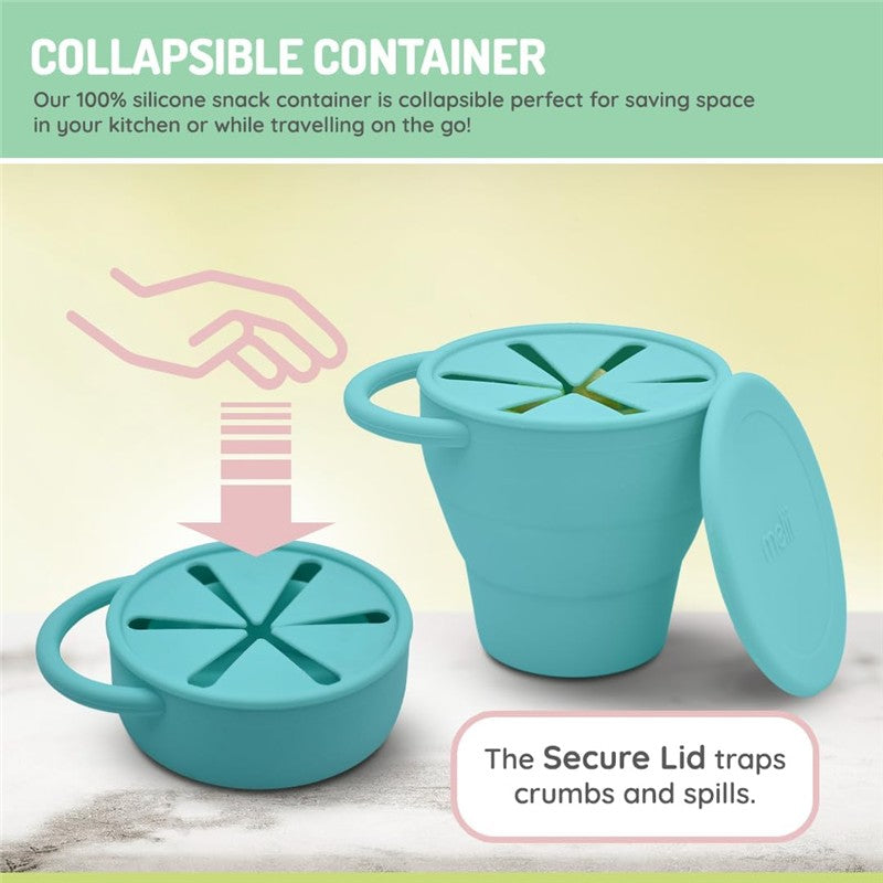 Melii Collapsible Silicone Container 10.7 fl oz / 315 mL - Blue Image 4