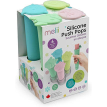 Melii - Silicone Push Pops, 4-Pack Popsicle Molds, Shark, Bear, Bulldog & Cat Image 1