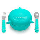 Melii - Silicone Shark Bowl With Lid & Utensils Image 1
