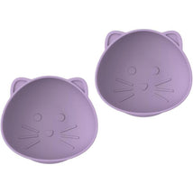Melii - Silicone Suction Bowls for Babies and Toddlers, 10.1 oz - 2 Pack, Cat Purple Image 1