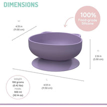 Melii - Silicone Suction Bowls for Babies and Toddlers, 10.1 oz - 2 Pack, Cat Purple Image 2