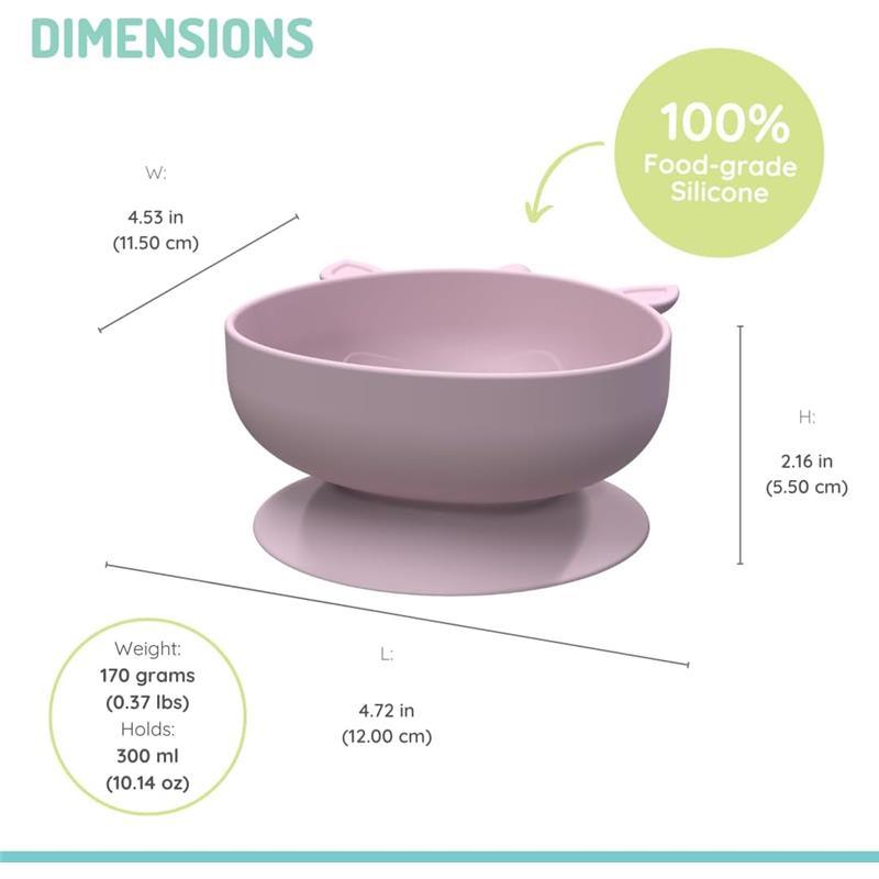 Melii - Silicone Suction Bowls for Babies and Toddlers, 10.1 oz - 2 Pack, Unicorn Pink Image 3