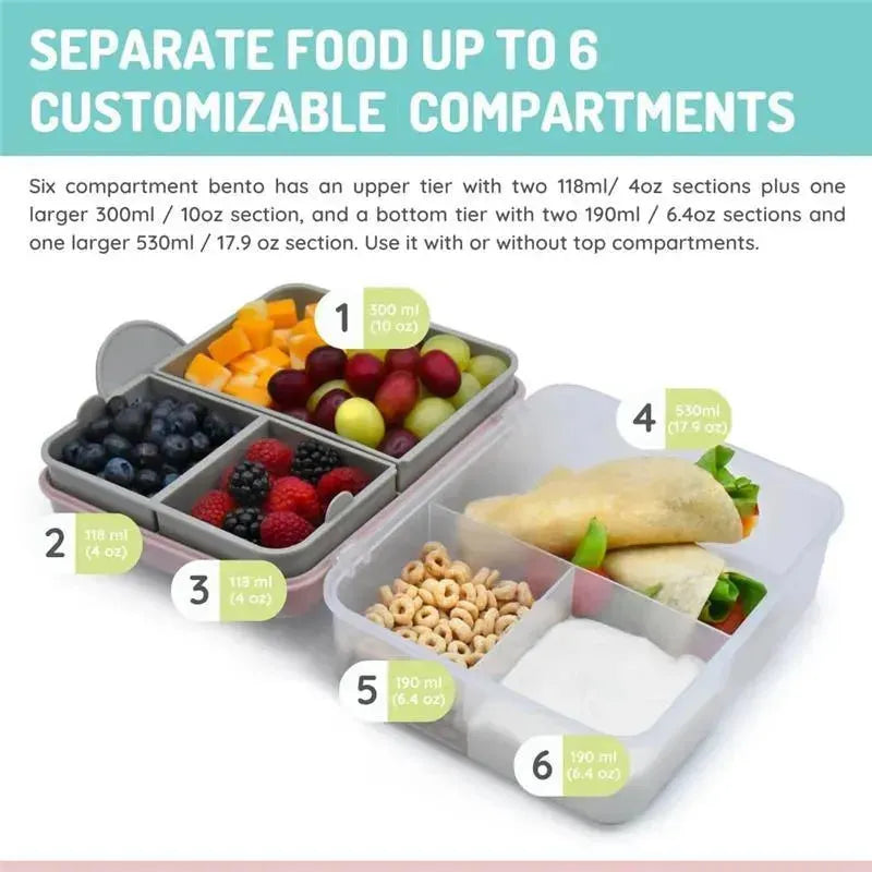 Melii - Two Tier Bento, 48.8 Oz, Pink Image 4