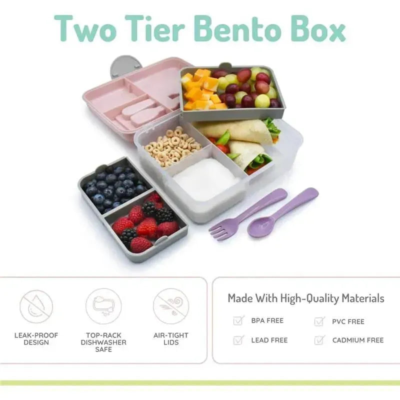Melii - Two Tier Bento, 48.8 Oz, Pink Image 6