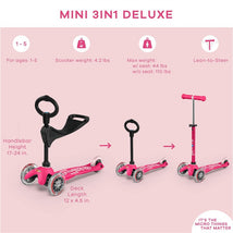 Micro Kickboard - Mini 3in1 Deluxe, Pink Image 2