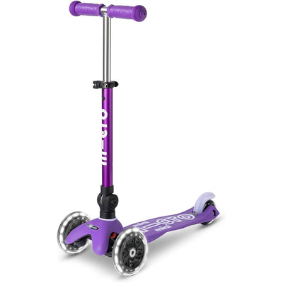 Micro Kickboard - Mini Foldable LED Kids Scooter for Ages 2-5 - Motion-Activated PU LED Wheels - PURPLE Image 1