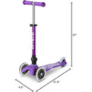 Micro Kickboard - Mini Foldable LED Kids Scooter for Ages 2-5 - Motion-Activated PU LED Wheels - PURPLE Image 2