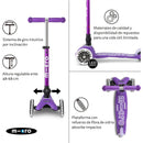 Micro Kickboard - Mini Foldable LED Kids Scooter for Ages 2-5 - Motion-Activated PU LED Wheels - PURPLE Image 4