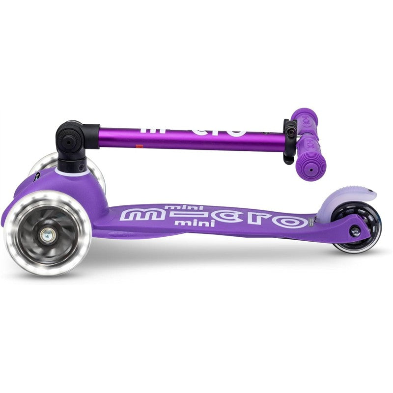Micro Kickboard - Mini Foldable LED Kids Scooter for Ages 2-5 - Motion-Activated PU LED Wheels - PURPLE Image 6