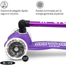 Micro Kickboard - Mini Foldable LED Kids Scooter for Ages 2-5 - Motion-Activated PU LED Wheels - PURPLE Image 7
