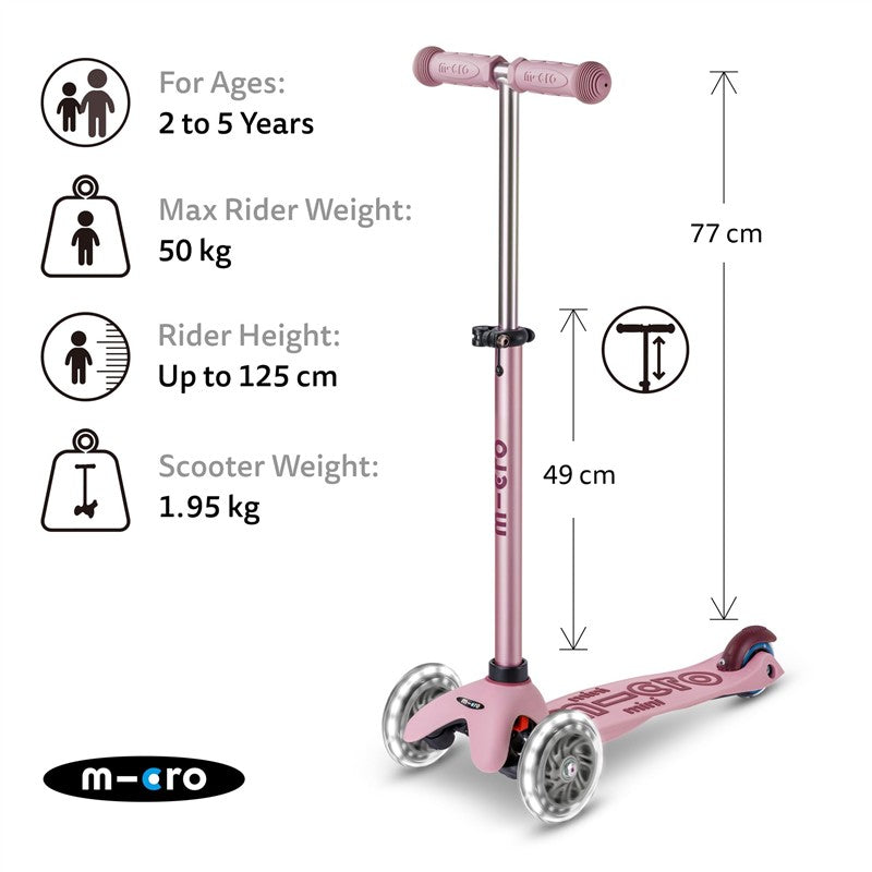 Micro Kickboard Mini Rock & Go LED - Dusty Rose Image 3