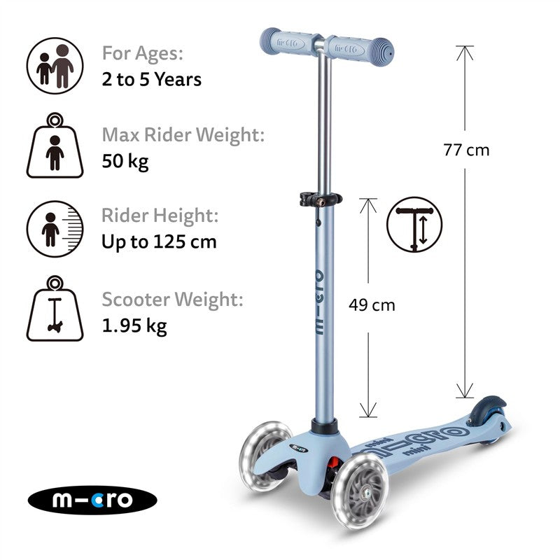 Micro Kickboard Mini Rock & Go LED - Ocean Slate Image 3