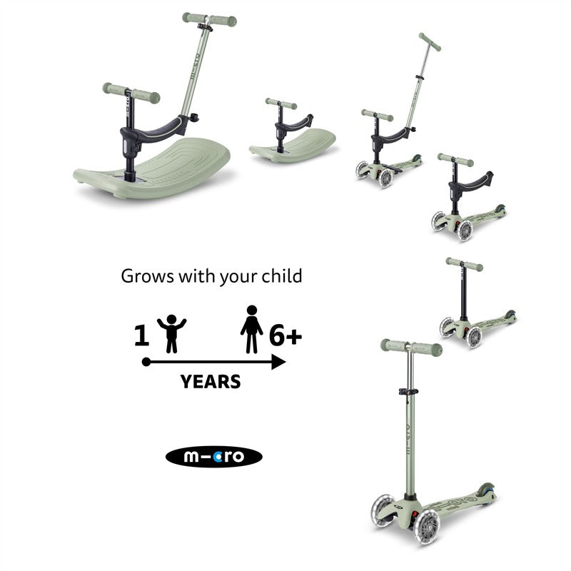 Micro Kickboard Mini Rock & Go LED - Olive Sage Image 5