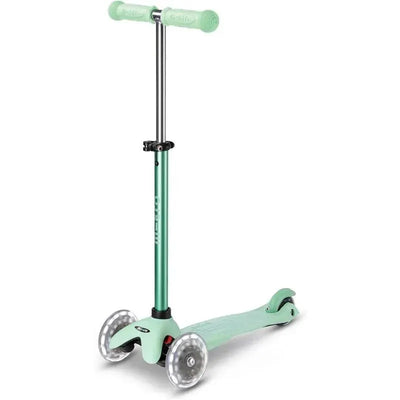 4-in-1 Micro Kickboard Mini2Grow scooter in mint color, featuring LED wheels, designed for kids ages 1-6.