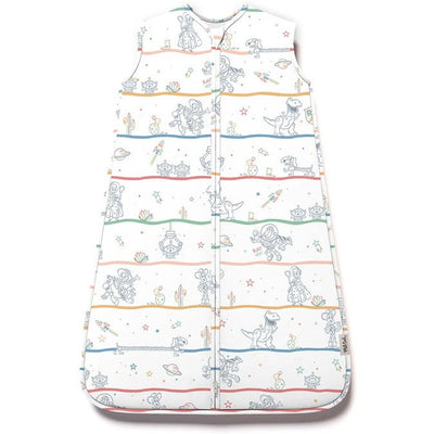 Milk Snob Disney Pixar Toy Story Playtime baby sleep bag featuring playful character designs, suitable for ages 0-6 months.