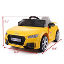 Millennium Baby Licensed Audi Tt Sport Ride On 2.4G W/ Remote Control - Yellow Image 4