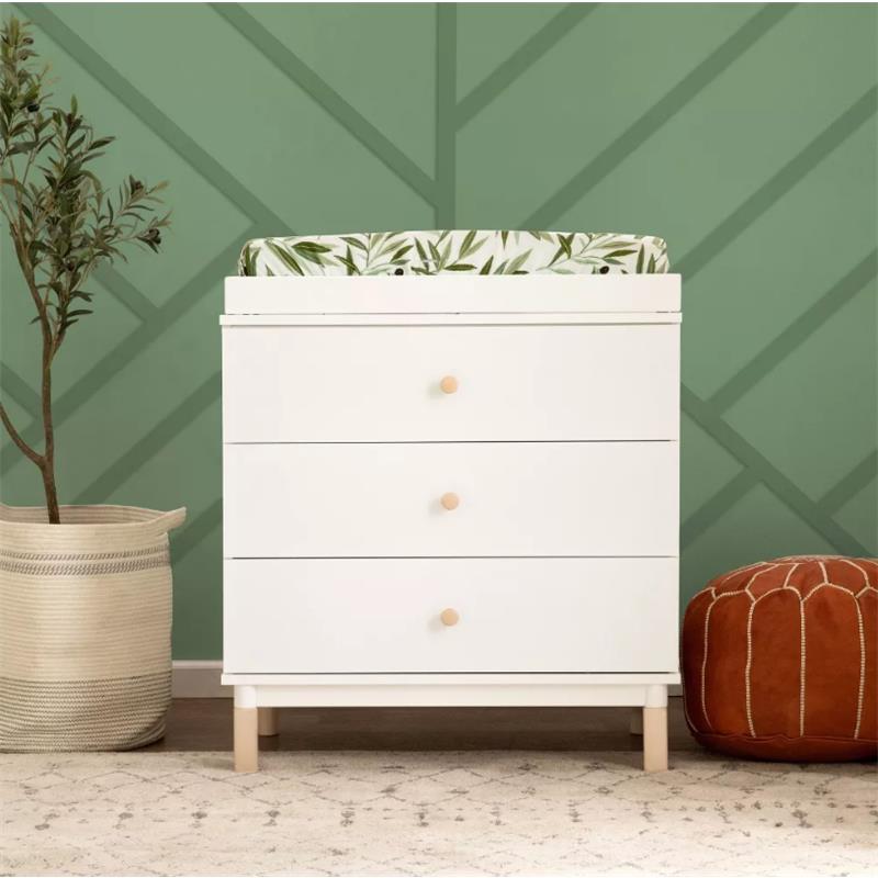 Million Dollar Baby - Babyletto Gelato 3-Drawer Changer Dresser with Removable Changing Tray, White & Washed Natural Image 2