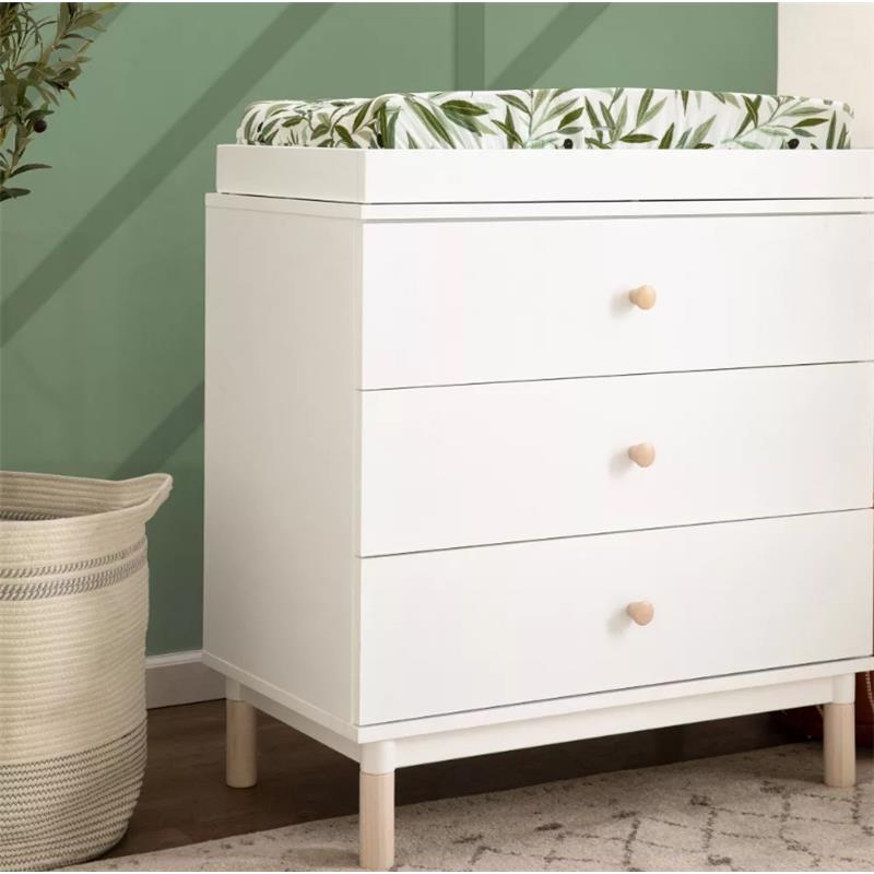 Million Dollar Baby - Babyletto Gelato 3-Drawer Changer Dresser with Removable Changing Tray, White & Washed Natural Image 4