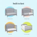 Million Dollar Baby Charlie 4-In-1 Convertible Crib, Gray Image 3