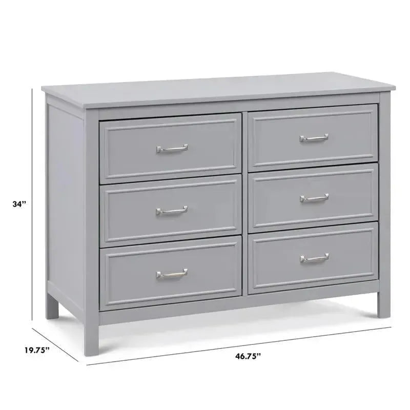 Davinci Charlie 6-Drawer Double Dresser - Grey Davinci Charlie 6-Drawer Double Dresser - Grey