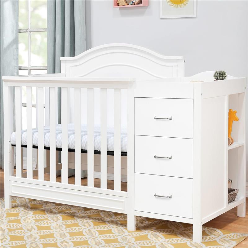 Million Dollar Baby - Davinci Charlie 4-in-1 Convertible Mini Crib and Changer Combo in White Image 11