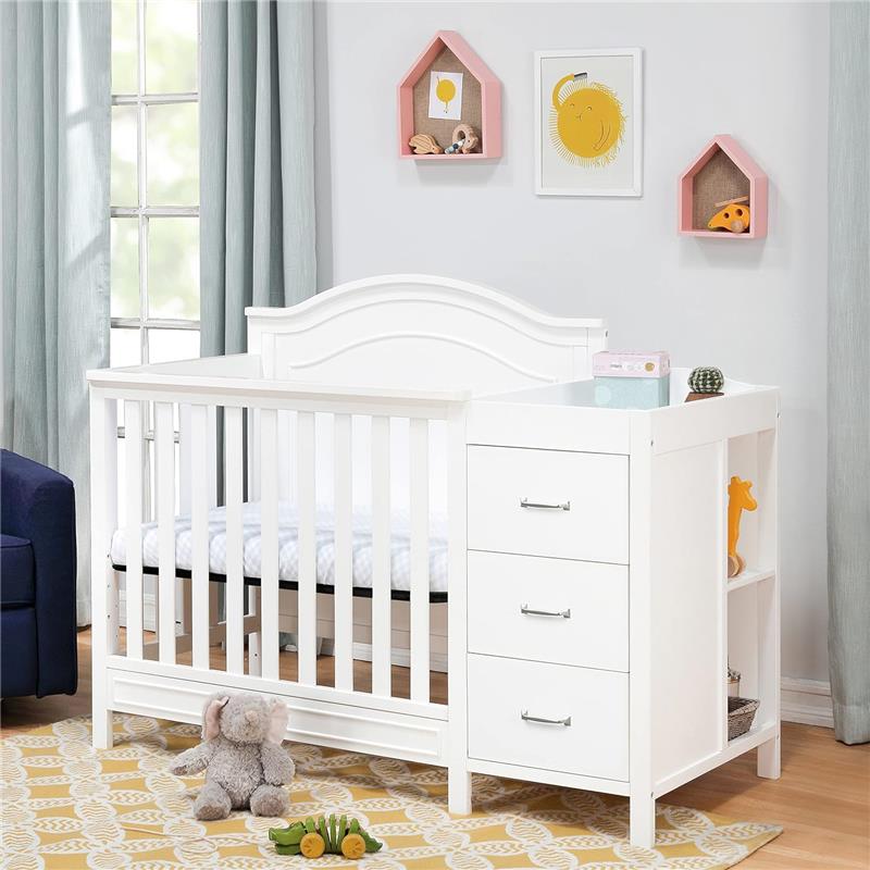 Million Dollar Baby - Davinci Charlie 4-in-1 Convertible Mini Crib and Changer Combo in White Image 3