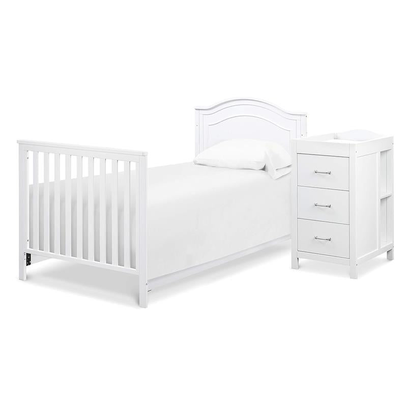 Million Dollar Baby - Davinci Charlie 4-in-1 Convertible Mini Crib and Changer Combo in White Image 4