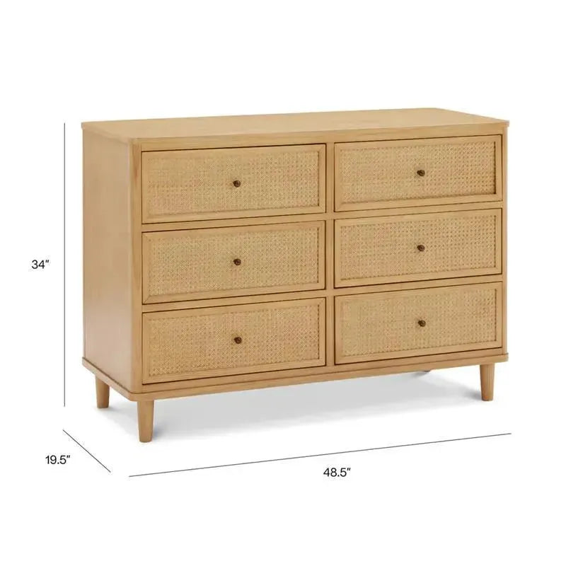 Namesake Marin with Cane 6 Drawer Dresser Honey/Honey Cane Namesake Marin with Cane 6 Drawer Dresser Honey/Honey Cane
