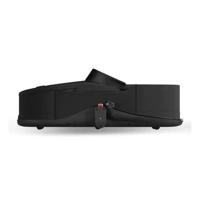 Mima Creo Bassinet in black, featuring a sleek design with a safety mechanism visible on the side.
