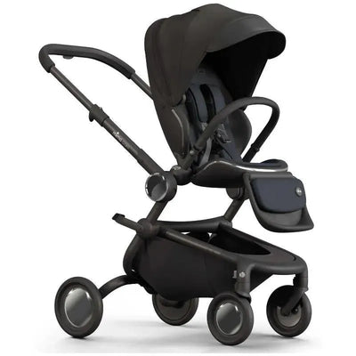 Mima Creo Single Stroller in black, featuring a sleek design, adjustable canopy, and comfortable seating for infants.