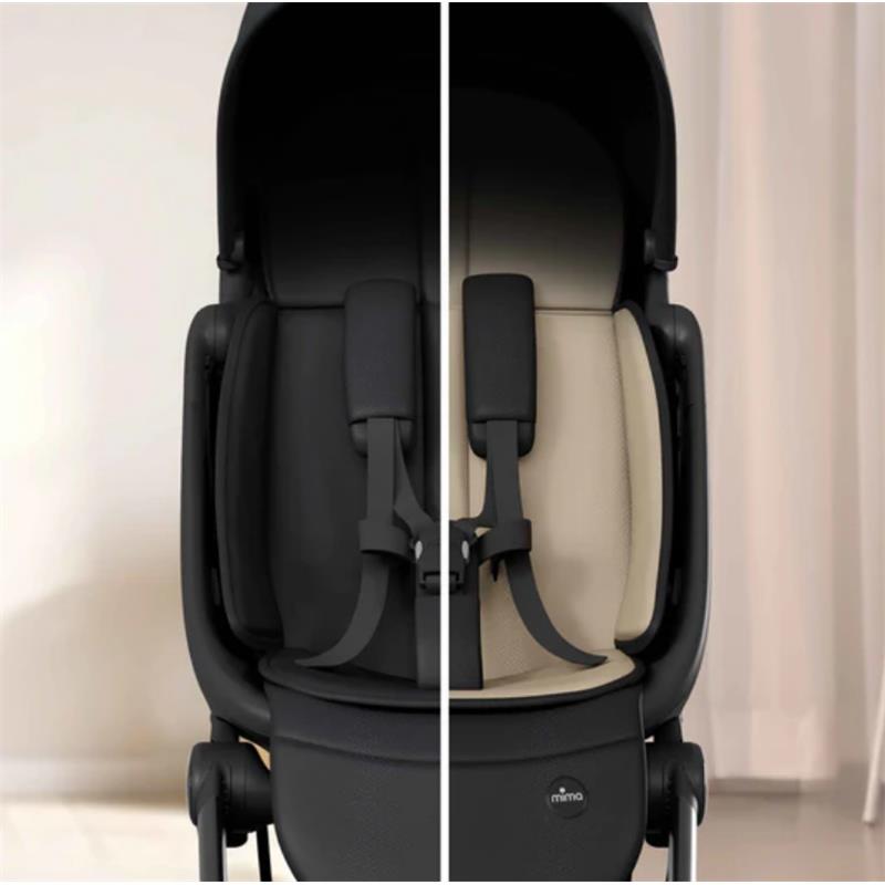 Mima - Miro Compact Stroller, Black Chassis/Black Seat Image 10
