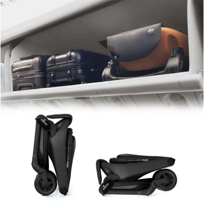 Mima - Miro Compact Stroller, Black Chassis/Black Seat Image 4