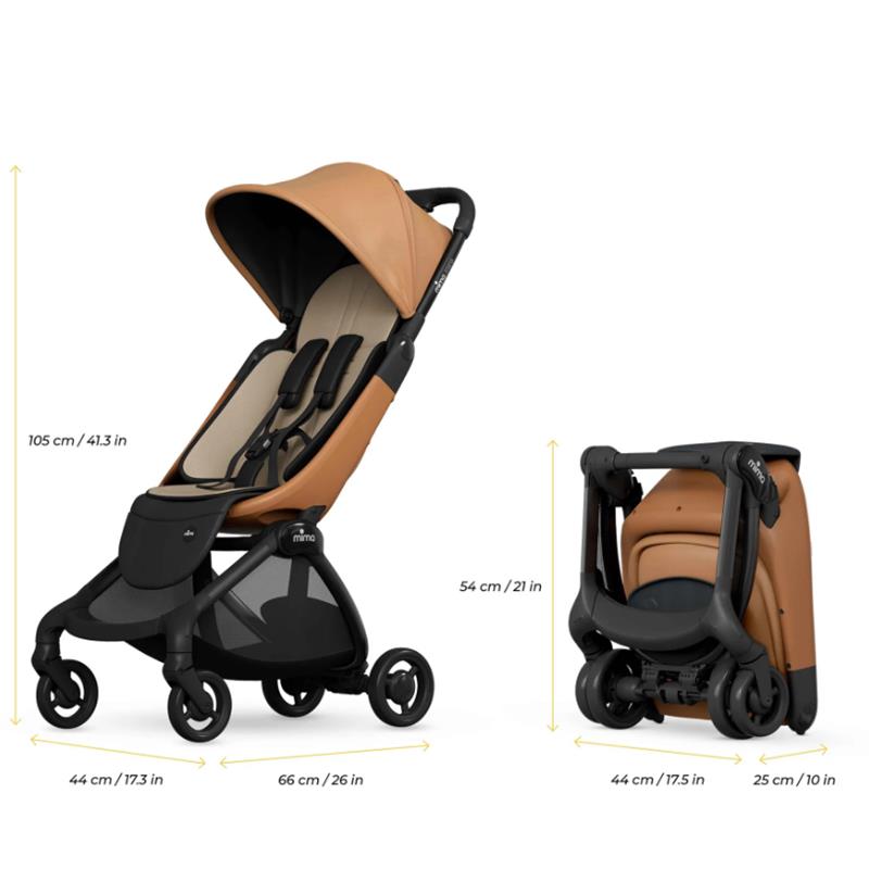 Mima - Miro Compact Stroller, Black Chassis/Mocha Cream Seat Image 7
