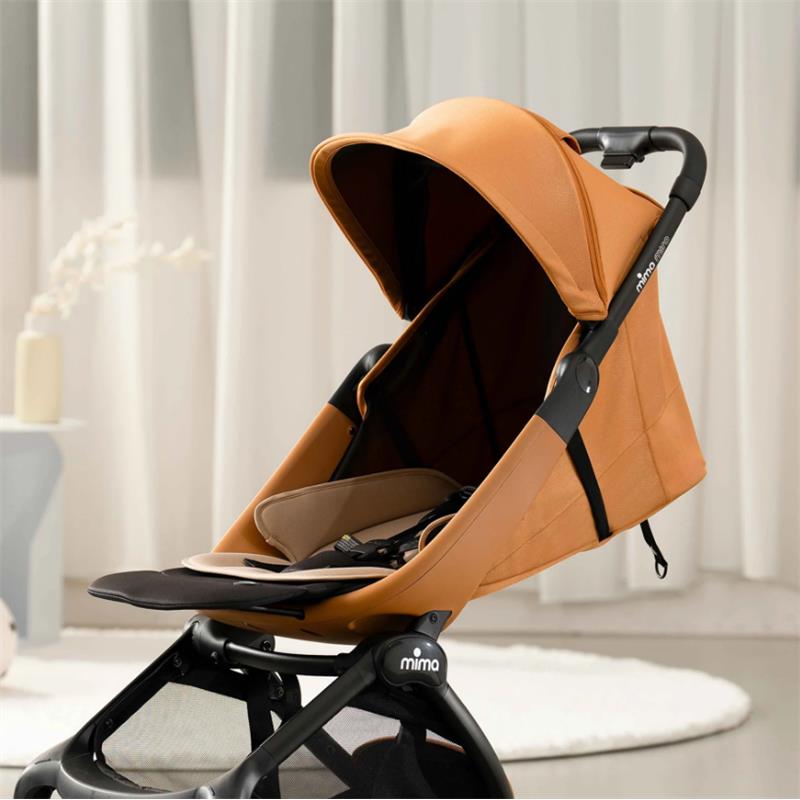 mima bo umbrella stroller Mima Miro Compact Stroller, Black Chassis/Mocha Cream Seat