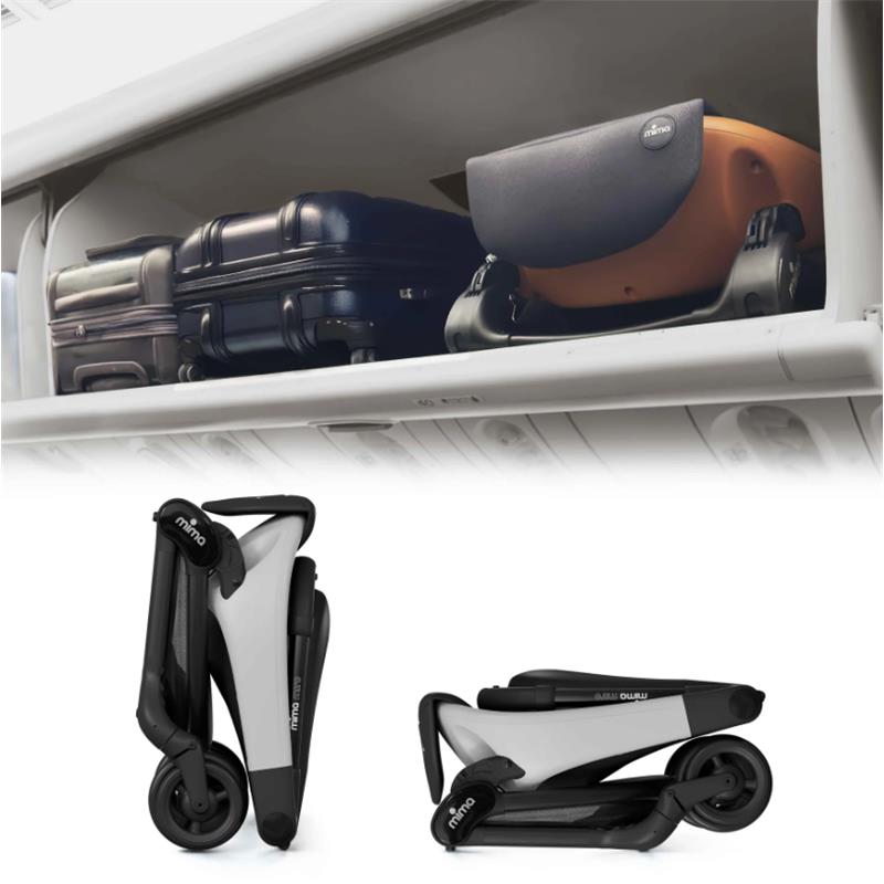Mima - Miro Compact Stroller, Black Chassis/White Seat Image 4