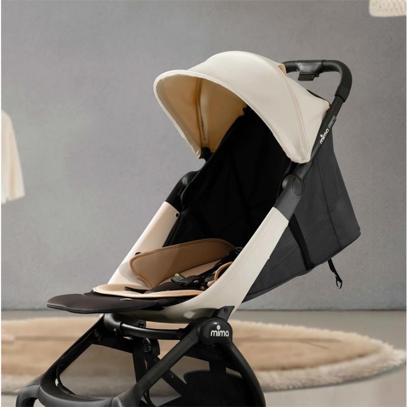 Mima - Miro Compact Stroller, Black Chassis/White Seat Image 8